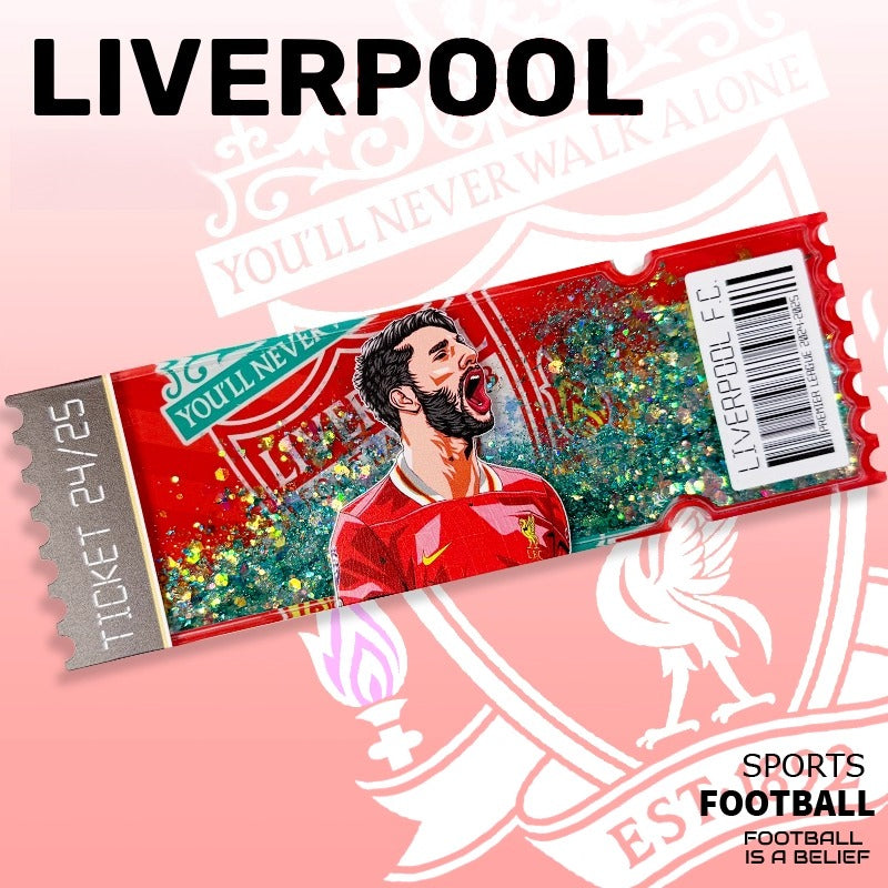 Football Star Ticket-Style Refrigerator Magnet – Glitter Edition | Fan Collectible