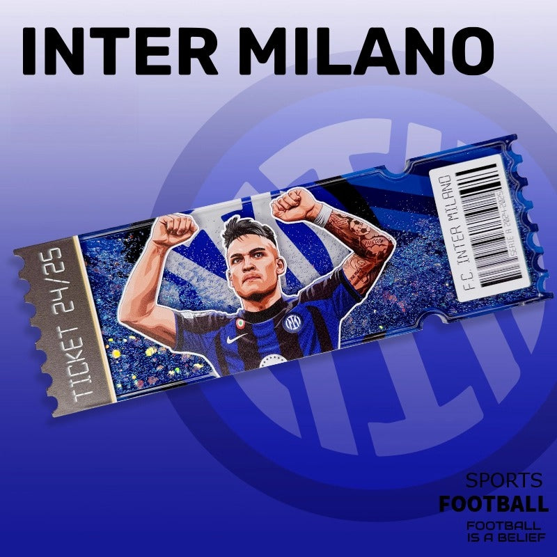 Football Star Ticket-Style Refrigerator Magnet – Glitter Edition | Fan Collectible