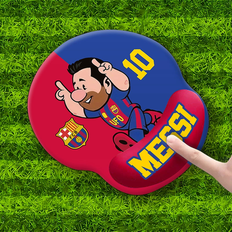 Football Star Cartoon Mouse Pad with Wrist Support – Anti-Fatigue Ergonomic Design