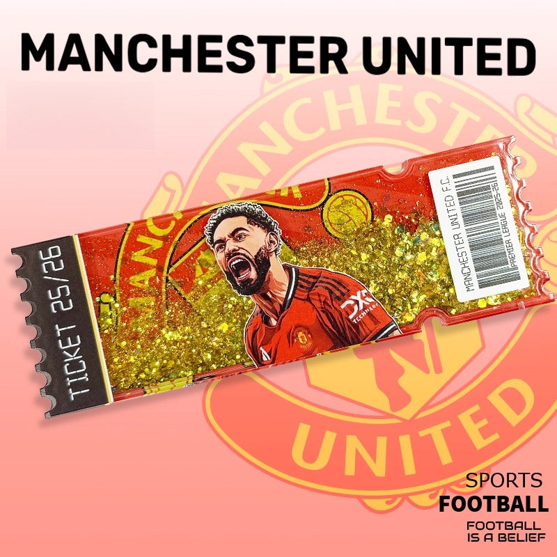 Football Star Ticket-Style Refrigerator Magnet – Glitter Edition | Fan Collectible