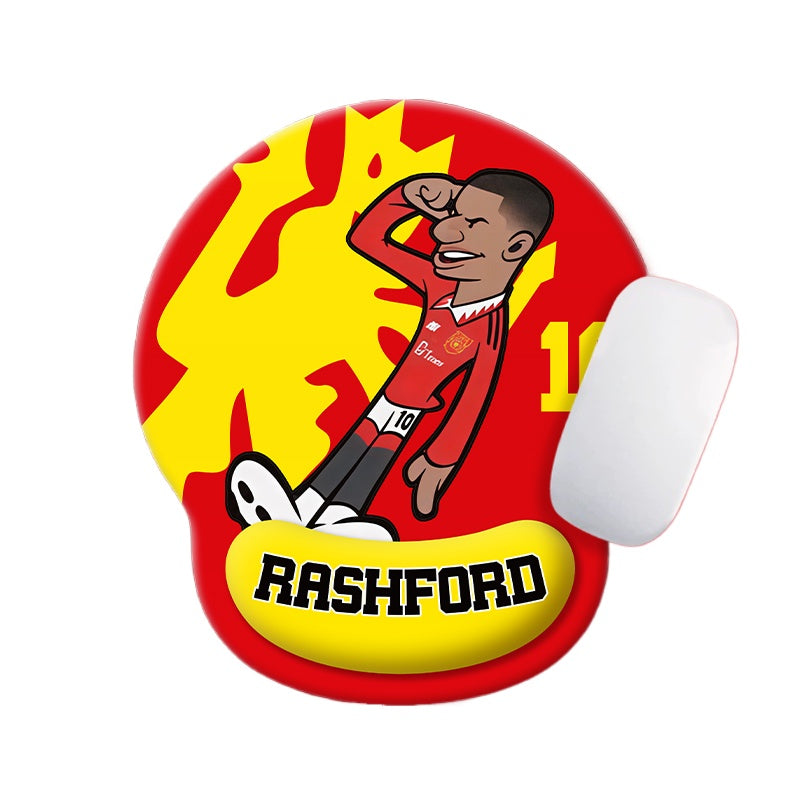 Football Star Cartoon Mouse Pad with Wrist Support – Anti-Fatigue Ergonomic Design