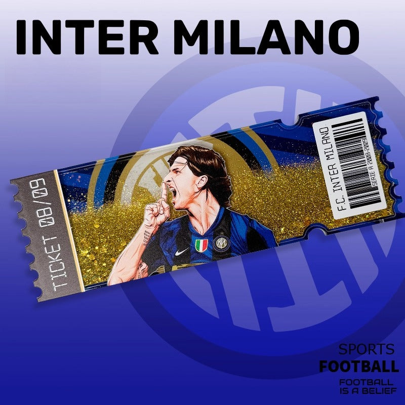 Football Star Ticket-Style Refrigerator Magnet – Glitter Edition | Fan Collectible