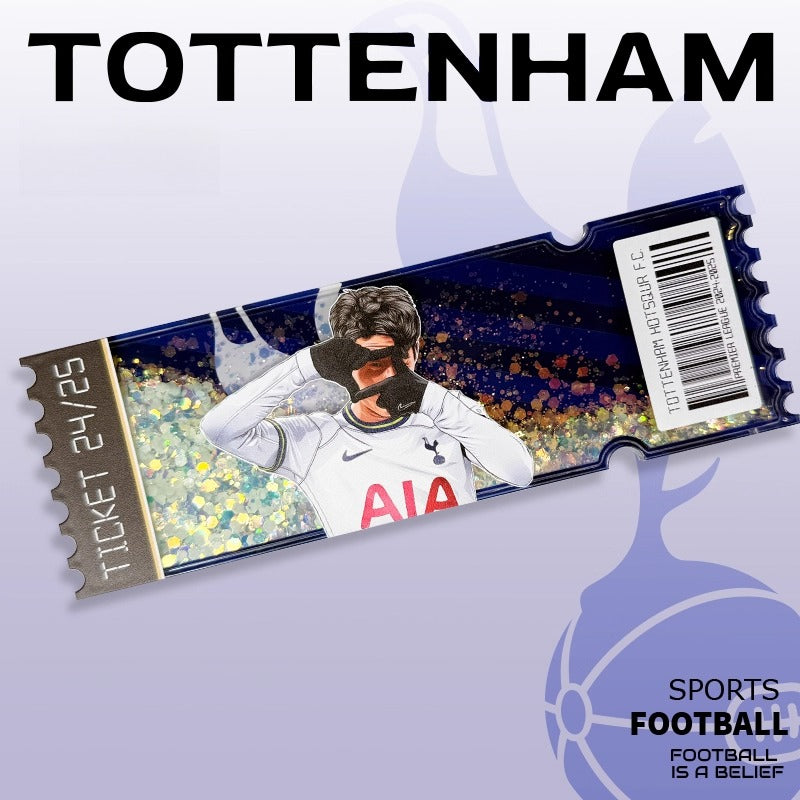 Football Star Ticket-Style Refrigerator Magnet – Glitter Edition | Fan Collectible