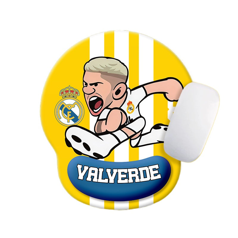 Football Star Cartoon Mouse Pad with Wrist Support – Anti-Fatigue Ergonomic Design