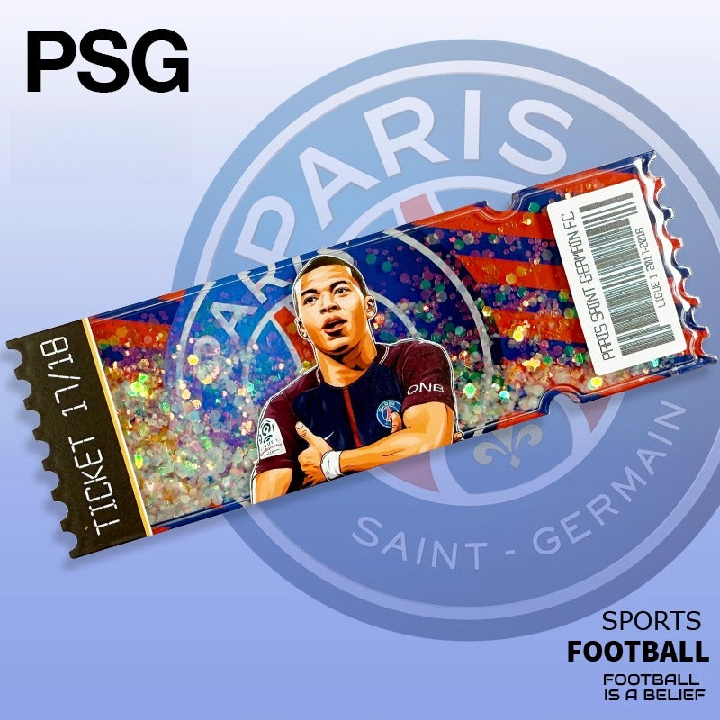 Football Star Ticket-Style Refrigerator Magnet – Glitter Edition | Fan Collectible