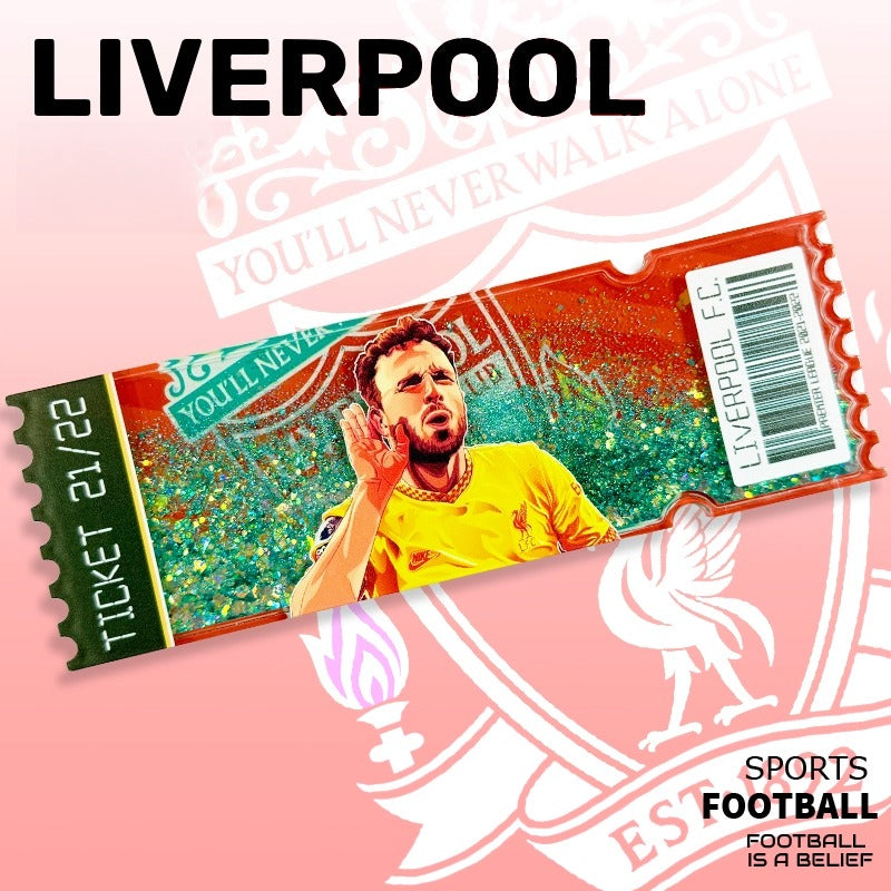 Football Star Ticket-Style Refrigerator Magnet – Glitter Edition | Fan Collectible