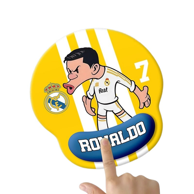 Football Star Cartoon Mouse Pad with Wrist Support – Anti-Fatigue Ergonomic Design