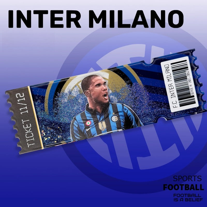 Football Star Ticket-Style Refrigerator Magnet – Glitter Edition | Fan Collectible