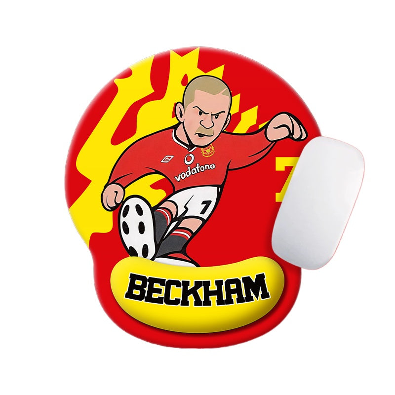 Football Star Cartoon Mouse Pad with Wrist Support – Anti-Fatigue Ergonomic Design