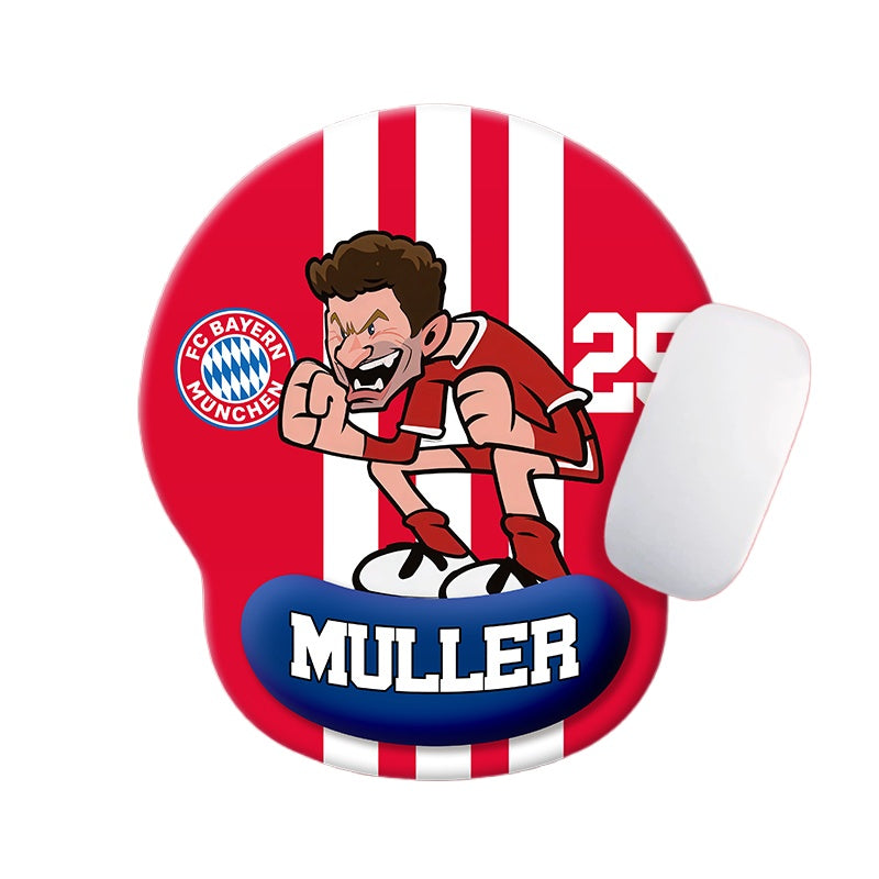 Football Star Cartoon Mouse Pad with Wrist Support – Anti-Fatigue Ergonomic Design