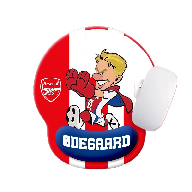 Football Star Cartoon Mouse Pad with Wrist Support – Anti-Fatigue Ergonomic Design