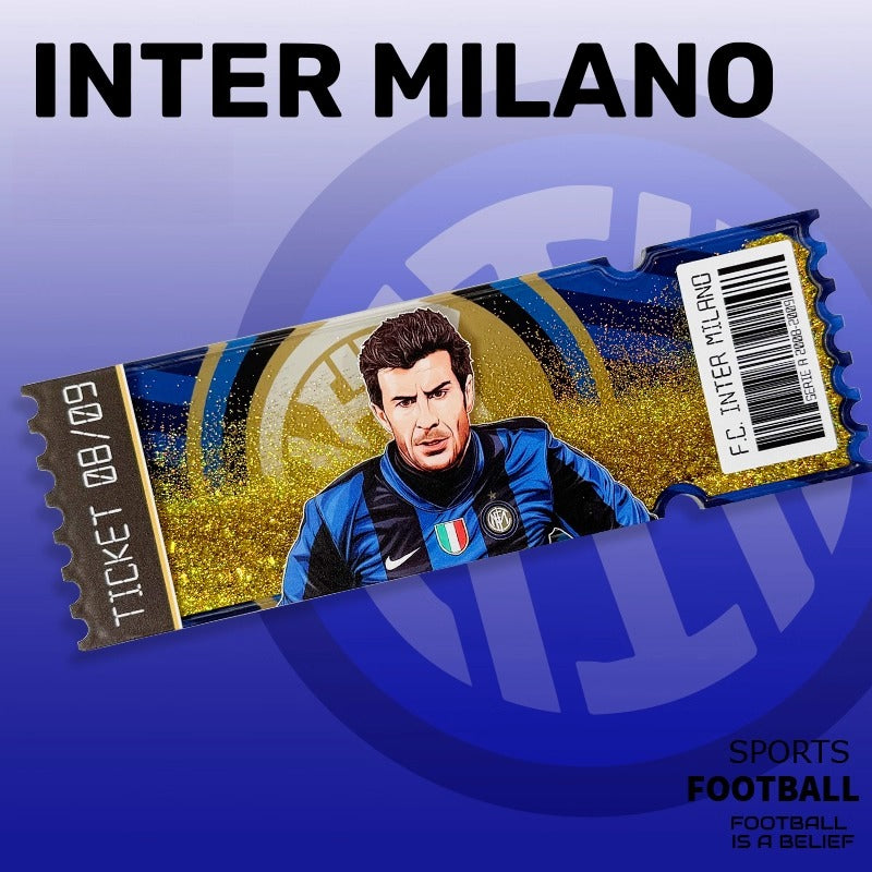 Football Star Ticket-Style Refrigerator Magnet – Glitter Edition | Fan Collectible