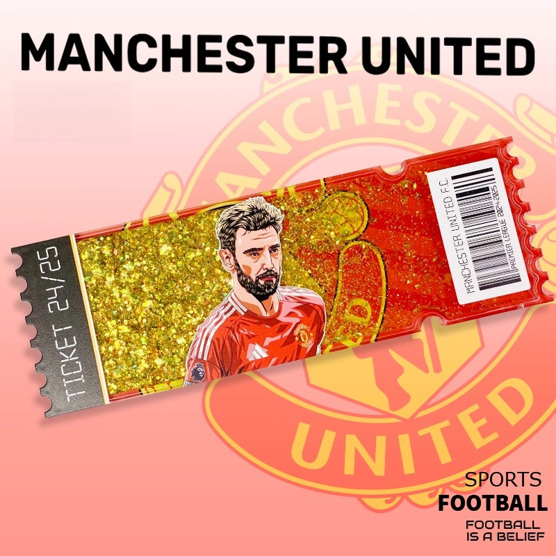 Football Star Ticket-Style Refrigerator Magnet – Glitter Edition | Fan Collectible