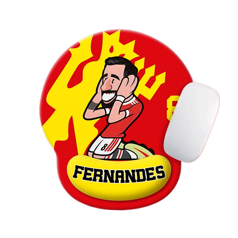 Football Star Cartoon Mouse Pad with Wrist Support – Anti-Fatigue Ergonomic Design