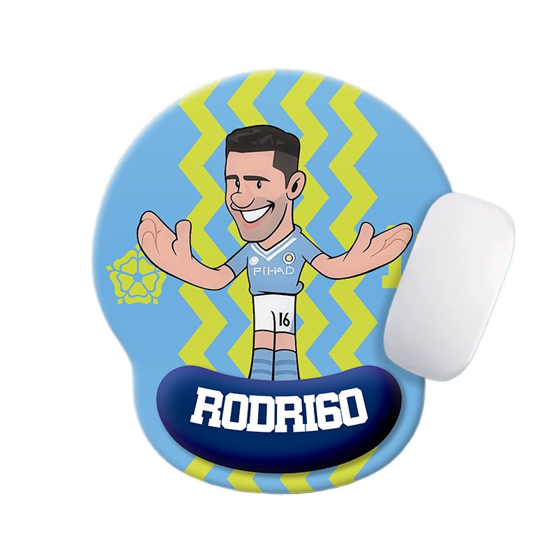 Football Star Cartoon Mouse Pad with Wrist Support – Anti-Fatigue Ergonomic Design
