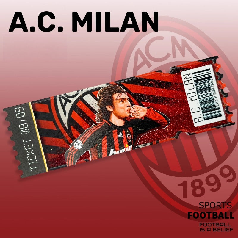 Football Star Ticket-Style Refrigerator Magnet – Glitter Edition | Fan Collectible