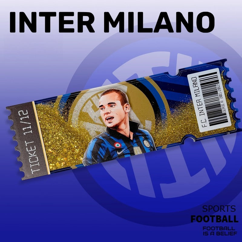 Football Star Ticket-Style Refrigerator Magnet – Glitter Edition | Fan Collectible