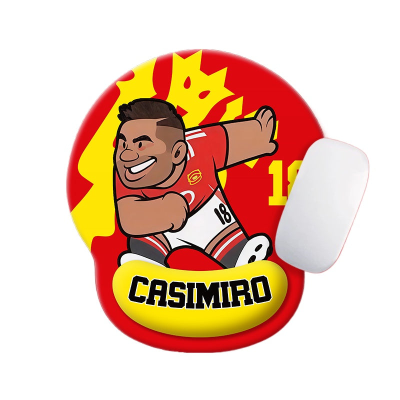 Football Star Cartoon Mouse Pad with Wrist Support – Anti-Fatigue Ergonomic Design