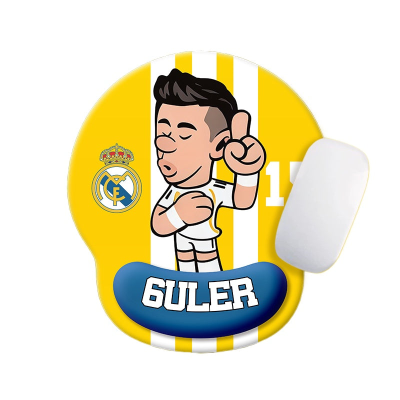 Football Star Cartoon Mouse Pad with Wrist Support – Anti-Fatigue Ergonomic Design
