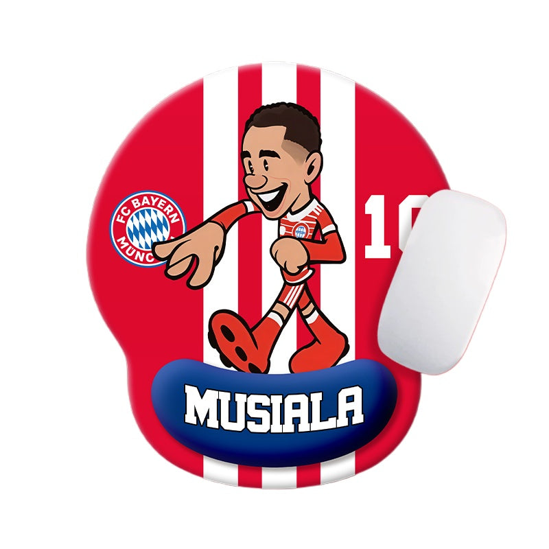 Football Star Cartoon Mouse Pad with Wrist Support – Anti-Fatigue Ergonomic Design