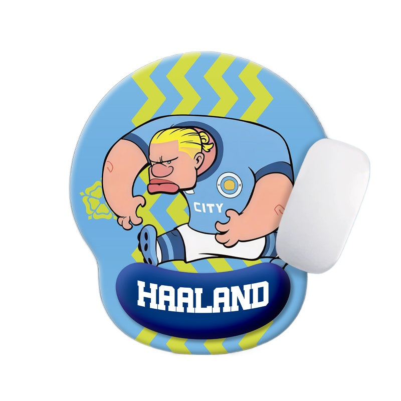 Football Star Cartoon Mouse Pad with Wrist Support – Anti-Fatigue Ergonomic Design