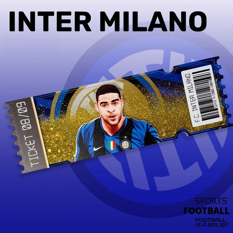 Football Star Ticket-Style Refrigerator Magnet – Glitter Edition | Fan Collectible