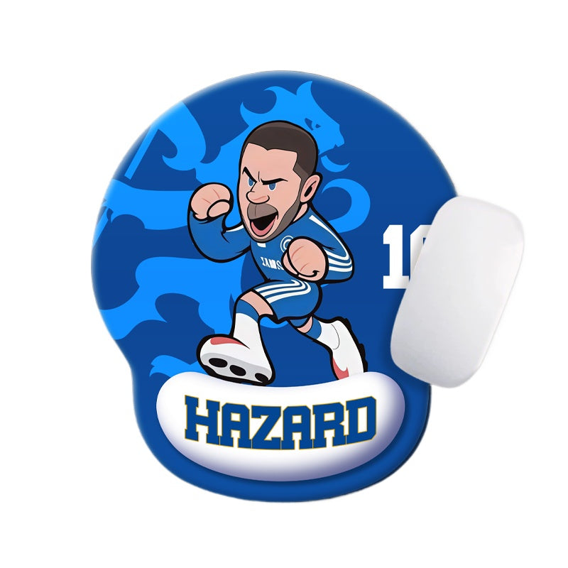 Football Star Cartoon Mouse Pad with Wrist Support – Anti-Fatigue Ergonomic Design