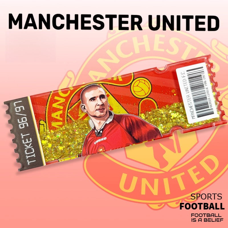 Football Star Ticket-Style Refrigerator Magnet – Glitter Edition | Fan Collectible