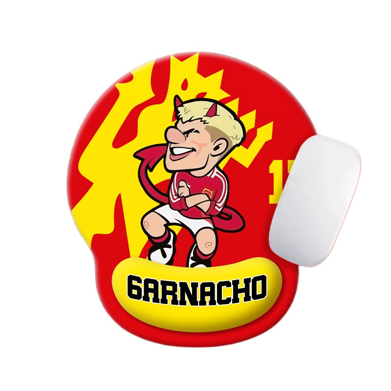 Football Star Cartoon Mouse Pad with Wrist Support – Anti-Fatigue Ergonomic Design