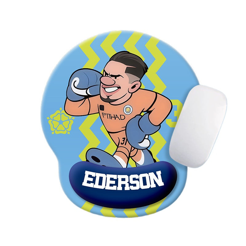 Football Star Cartoon Mouse Pad with Wrist Support – Anti-Fatigue Ergonomic Design