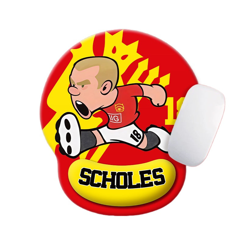 Football Star Cartoon Mouse Pad with Wrist Support – Anti-Fatigue Ergonomic Design
