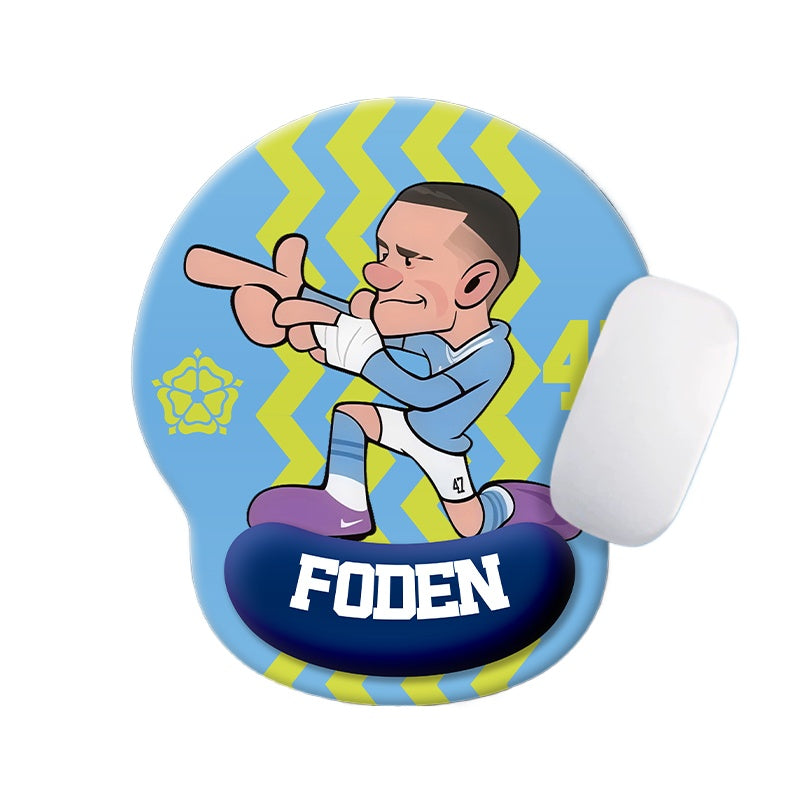 Football Star Cartoon Mouse Pad with Wrist Support – Anti-Fatigue Ergonomic Design
