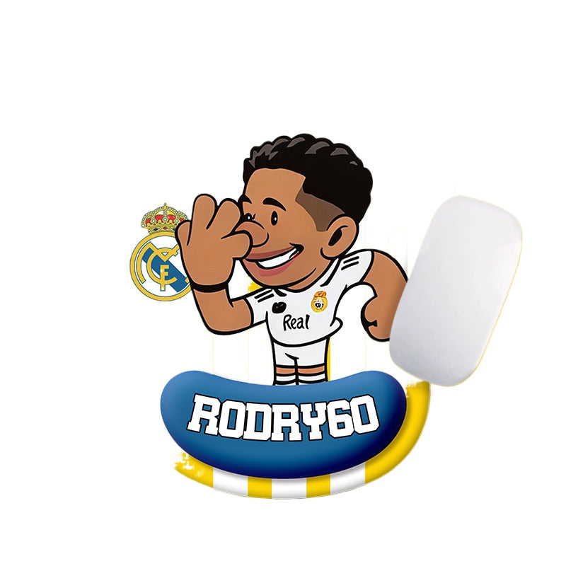 Football Star Cartoon Mouse Pad with Wrist Support – Anti-Fatigue Ergonomic Design