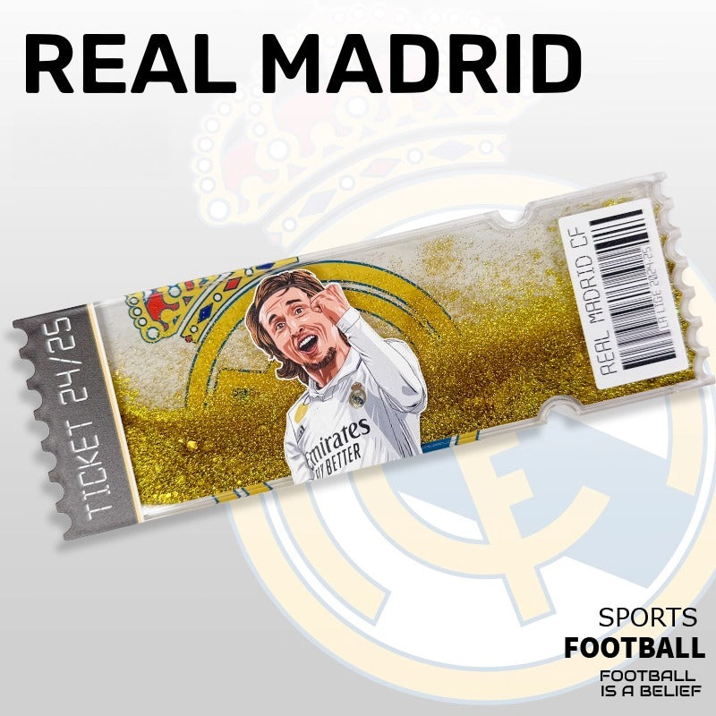 Football Star Ticket-Style Refrigerator Magnet – Glitter Edition | Fan Collectible