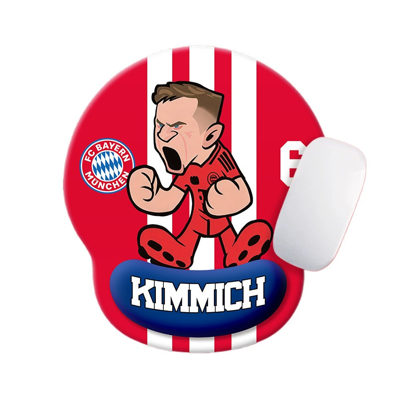 Football Star Cartoon Mouse Pad with Wrist Support – Anti-Fatigue Ergonomic Design