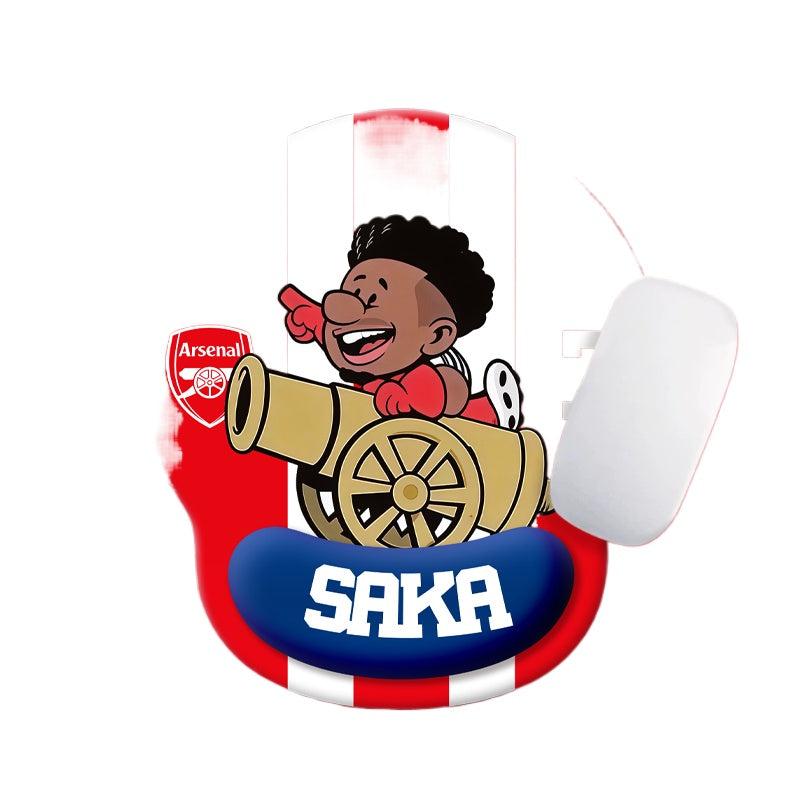 Football Star Cartoon Mouse Pad with Wrist Support – Anti-Fatigue Ergonomic Design