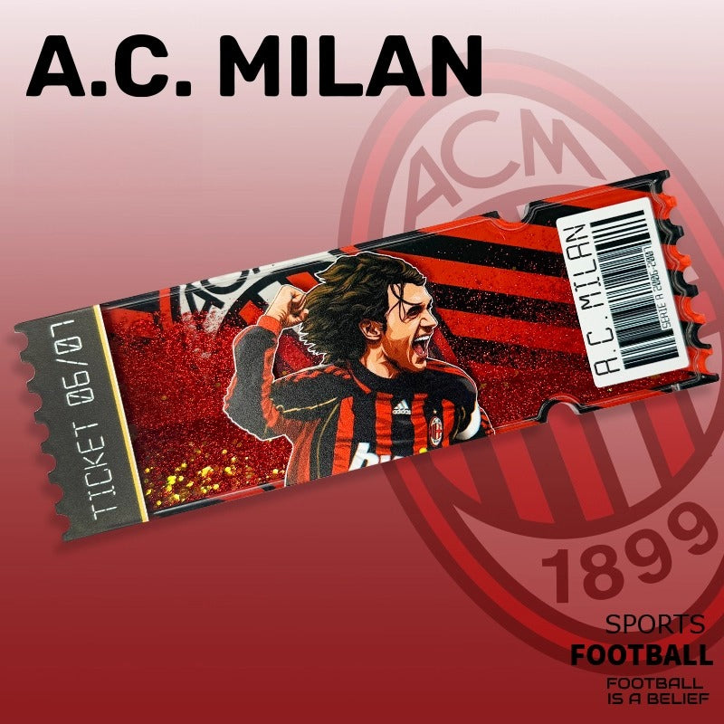 Football Star Ticket-Style Refrigerator Magnet – Glitter Edition | Fan Collectible