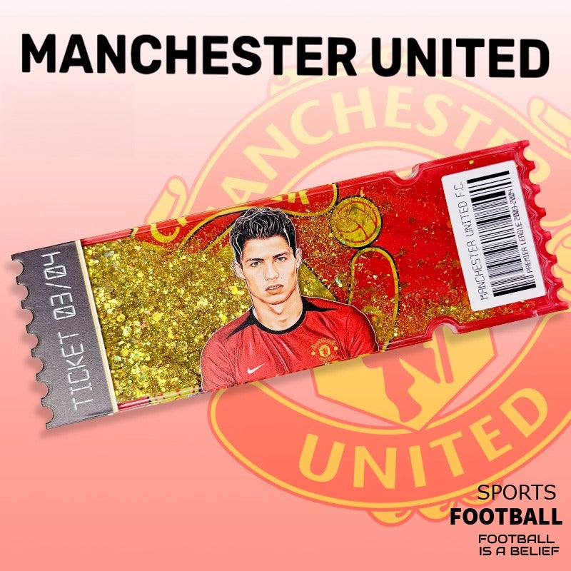 Football Star Ticket-Style Refrigerator Magnet – Glitter Edition | Fan Collectible