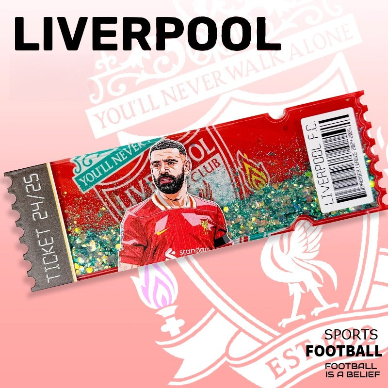 Football Star Ticket-Style Refrigerator Magnet – Glitter Edition | Fan Collectible