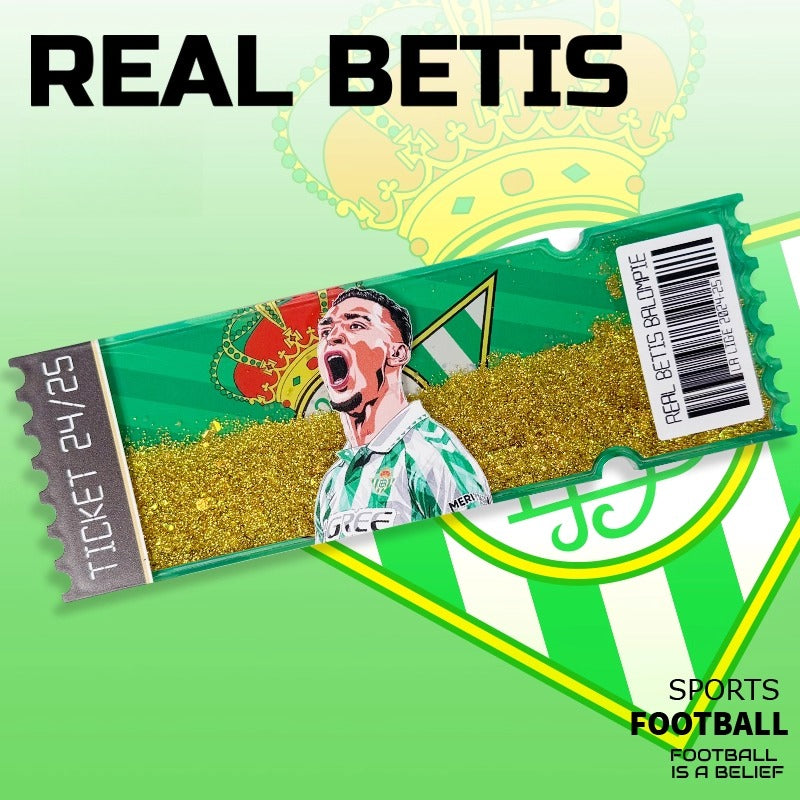 Football Star Ticket-Style Refrigerator Magnet – Glitter Edition | Fan Collectible