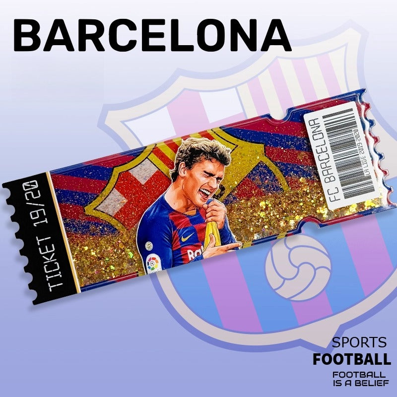 Football Star Ticket-Style Refrigerator Magnet – Glitter Edition | Fan Collectible