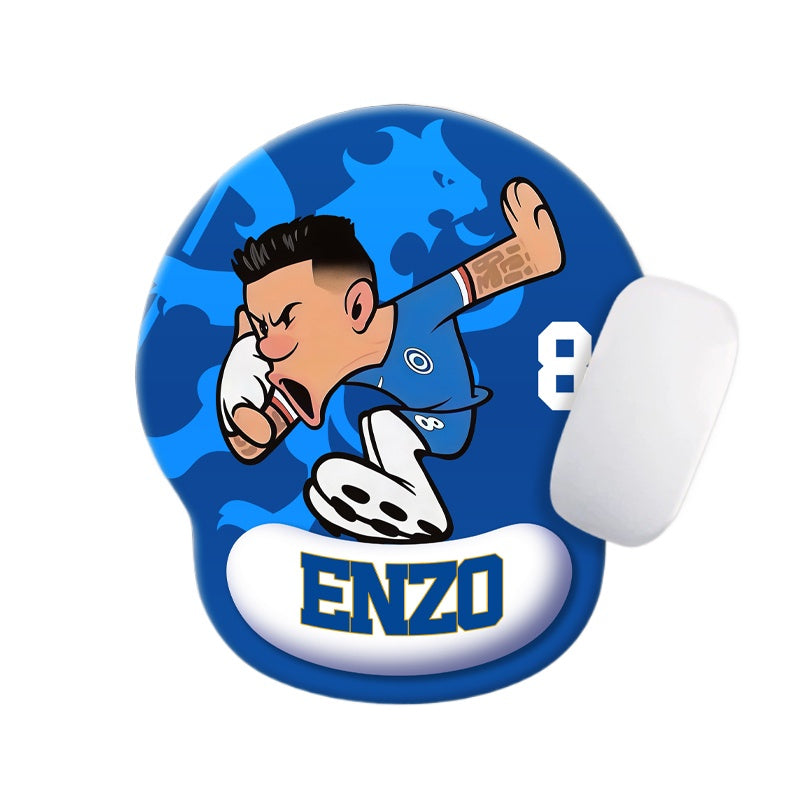 Football Star Cartoon Mouse Pad with Wrist Support – Anti-Fatigue Ergonomic Design