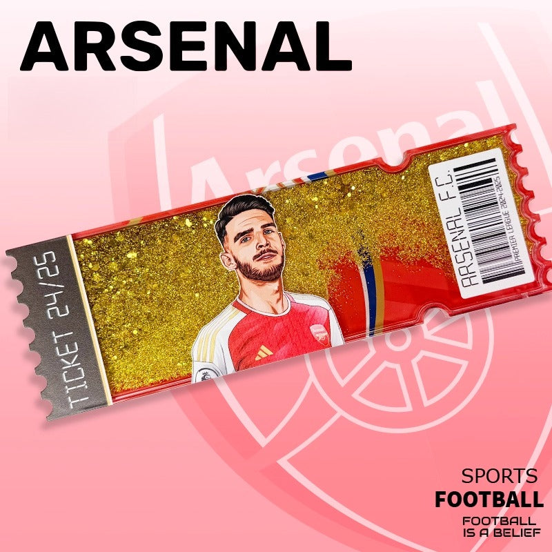 Football Star Ticket-Style Refrigerator Magnet – Glitter Edition | Fan Collectible